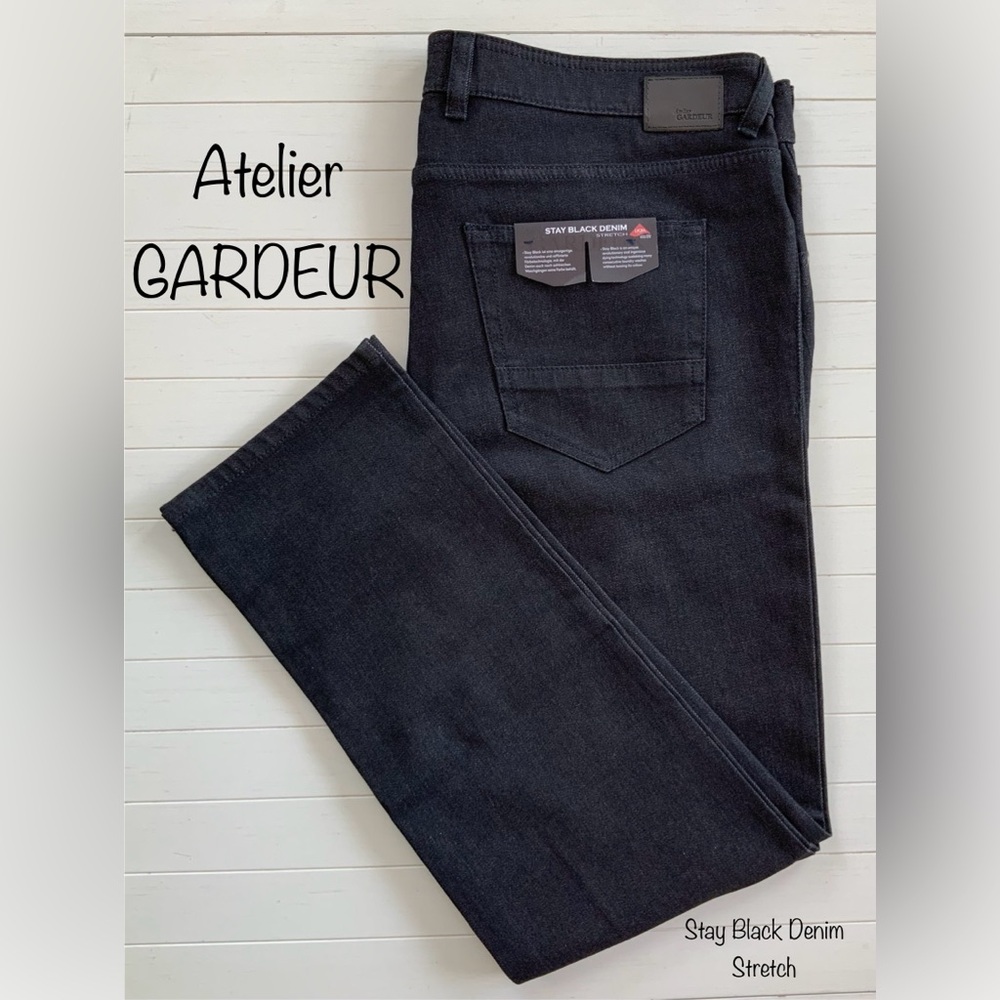 Atelier GARDEUR Men’s Bill-2 Stay Black Denim Stretch Jeans Black ~New~